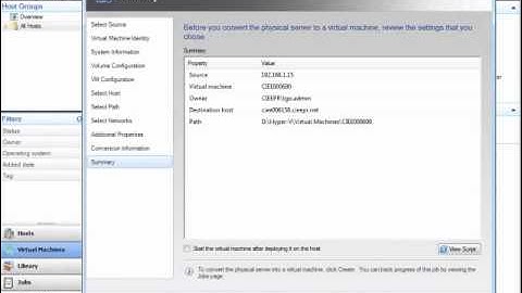 Fazendo P2V com o SC VMM2008