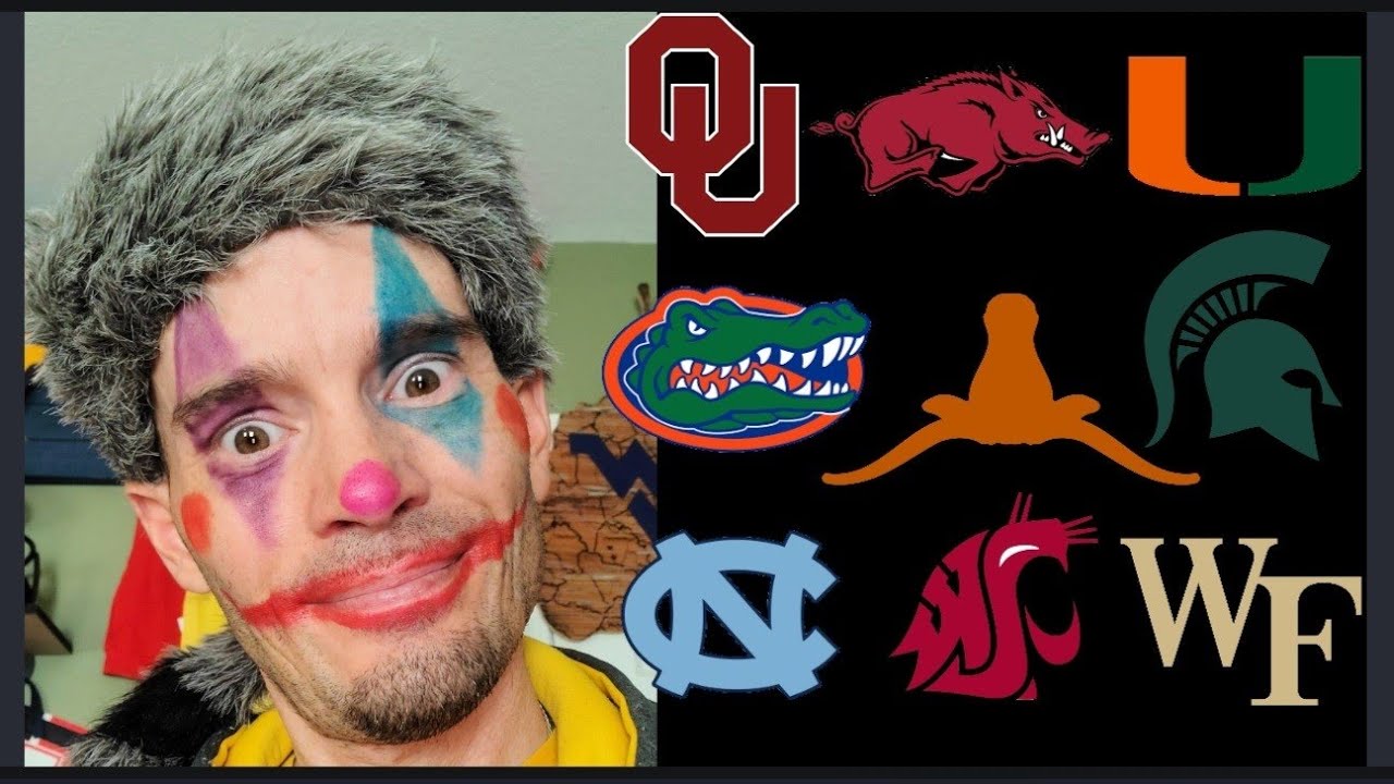 Is this West Virginia fan going crazy?? Clown paint talking about