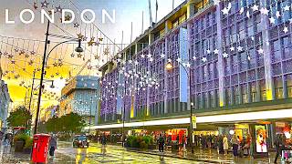 London Christmas Preparations 🇬🇧 | London Oxford Street Christmas Lights | London City Walk [4K HDR]