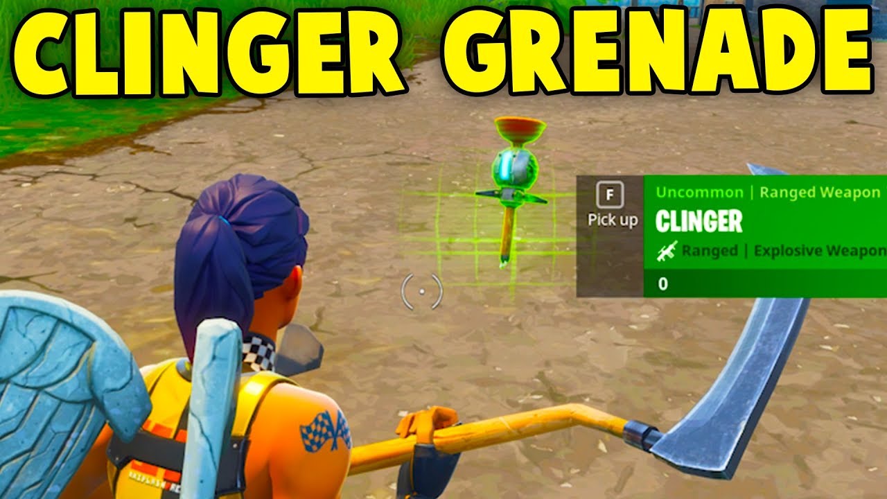 Fortnite 'CLINGER' GRENADE GAMEPLAY! NEW STICKY BOMB UPDATE GAMEPLAY