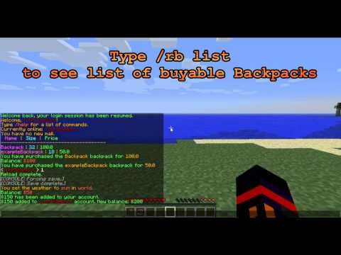 Minecraft plugin RealisticBackpack Tutorial