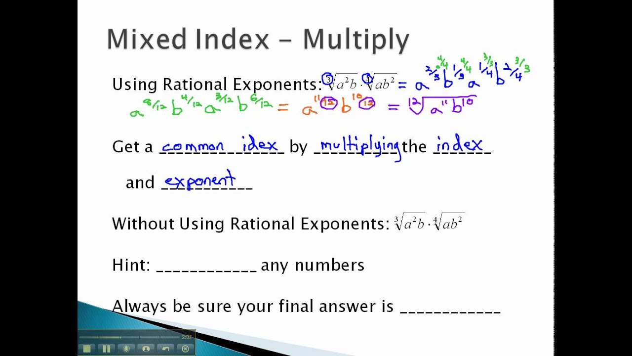 Mixed Index Multiply Part 1 YouTube