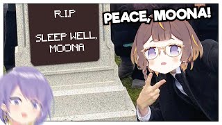 "𝙎𝙡𝙚𝙚𝙥 𝙬𝙚𝙡𝙡, 𝙈𝙤𝙤𝙣𝙖-𝙨𝙚𝙣𝙥𝙖𝙞" as Anya did the MEME on Moona's grave !