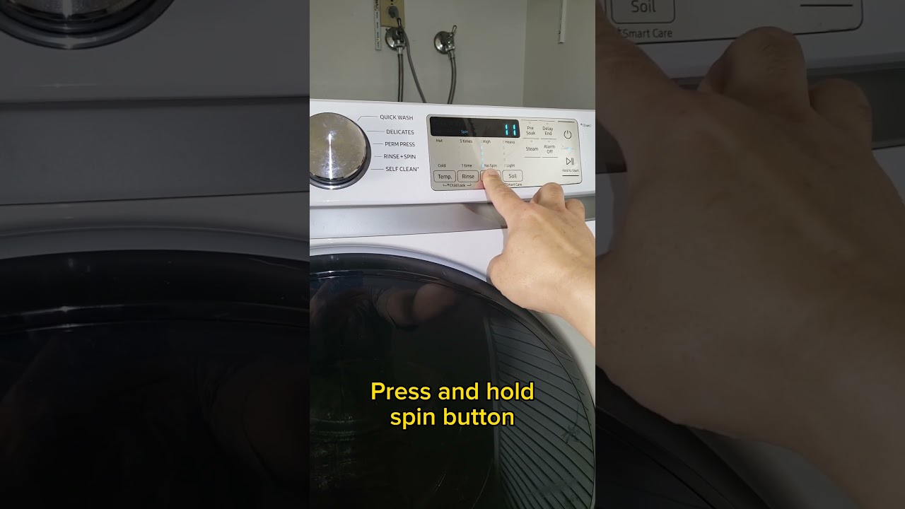 How to run spin only on Samsung front loading washing machine