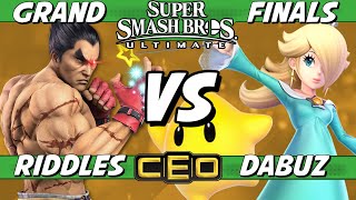 CEO 2023 - Riddles (Kazuya) vs Dabuz (Rosa) Grand Finals - Smash Ultimate