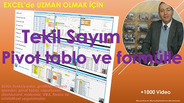 Excelde Tekil Sayım - Pivot tablo ve formülle