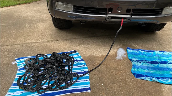 Cleaning Synthetic Winch Line on the Land Cruiser