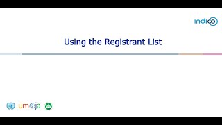 Registration Management 1: Using the Registrant List