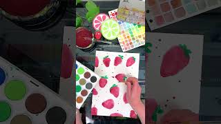 Easy strawberry watercolour blooms 🍓