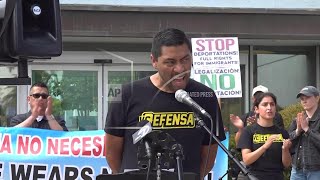White doves released during anti-immigration raids rally in California
