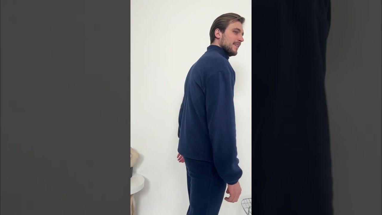 Спортивный костюм флисовый мужской темно-синий