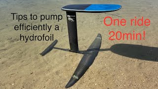 How to pump efficiently a hydrofoil? One ride for 20min #hydrofoil #foil #pumpfoil #surffoil