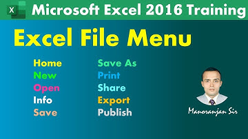 File Menu in Excel | Lesson - 1