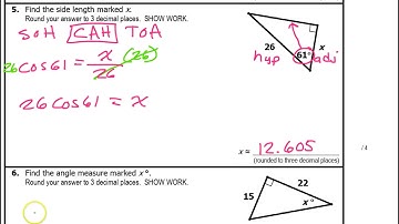 Test A - Solving Right Triangles Using Sine, Cosine and Tangent