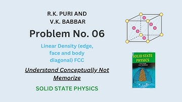 PROBLEM 6 CH # 1 || LINEAR DENSITY IN FCC || R.K PURI V.K BABBAR || Solid State Solution