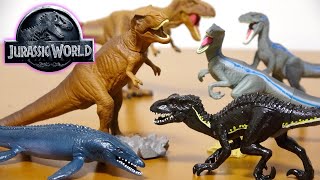 ジュラシックワールド  炎の王国 アニア級に作りがいい!ガチャ スタンドフィギュアコレクション T-REX ブルー モササウルス  インドラプトル