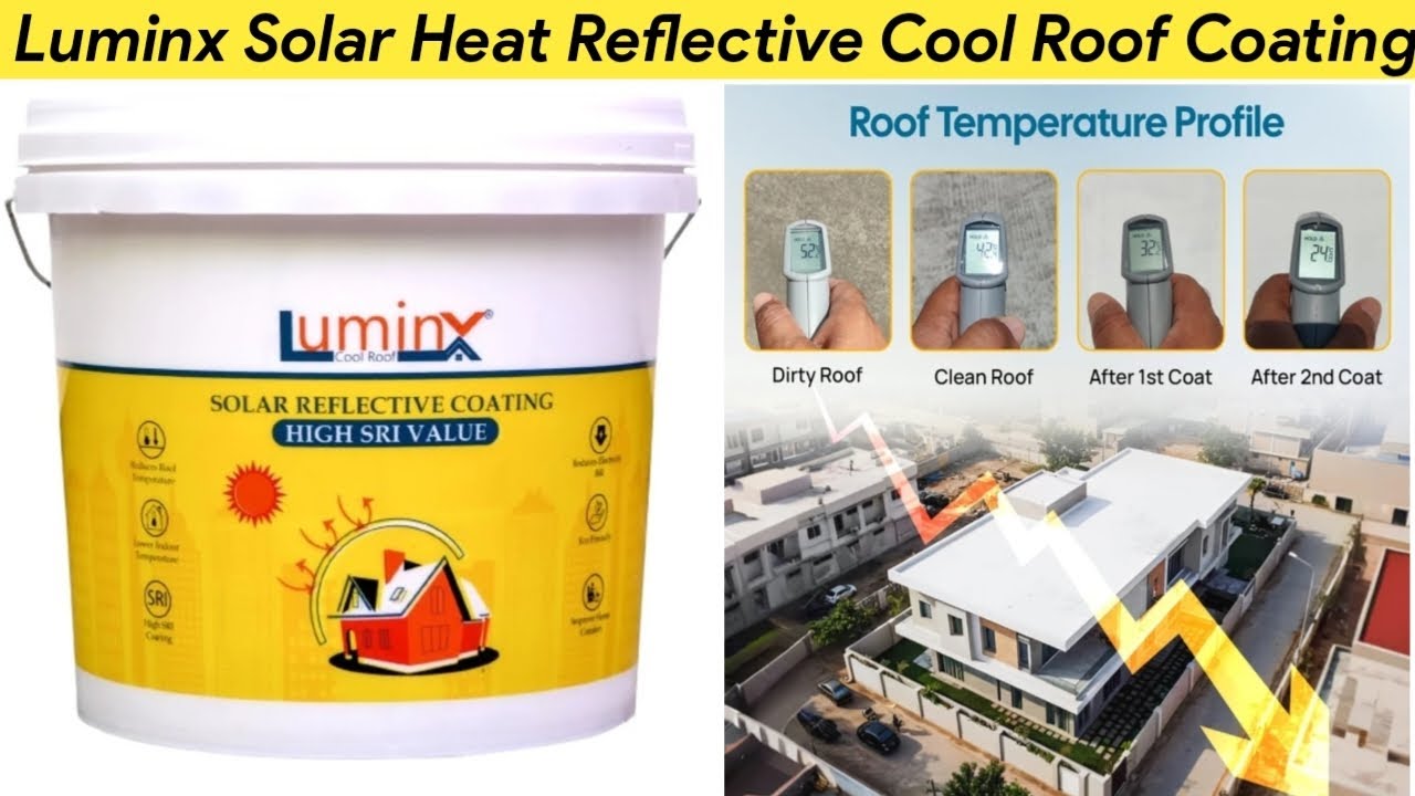 Luminx Solar Heat Reflective Cool Roof Coating | घर को गर्मी से बचाने वाला Roof Coating
