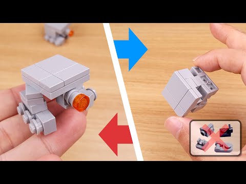 How to build LEGO brick micro cube type cannon tankbot transformer mech MOC - Cunnonbot