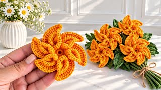 Wow! 🌼 How to Crochet This Beautiful 3D Flower | Easy & Elegant Crochet Flower Tutorial