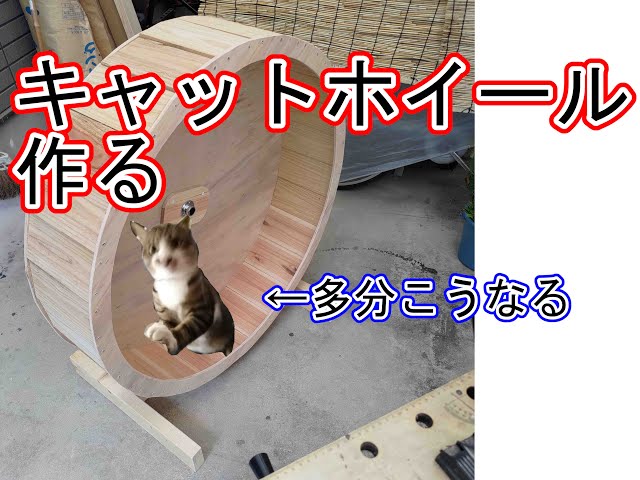 作ってみた」90cmキャットホイールを愛猫に捧げる 自作DIY