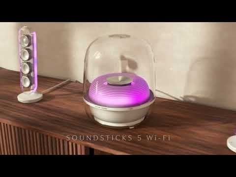 Harman Kardon | SoundSticks 5 Wi-Fi | 2.1-Kanal-WLAN-Lautsprecher mit fesselnder Beleuchtung
