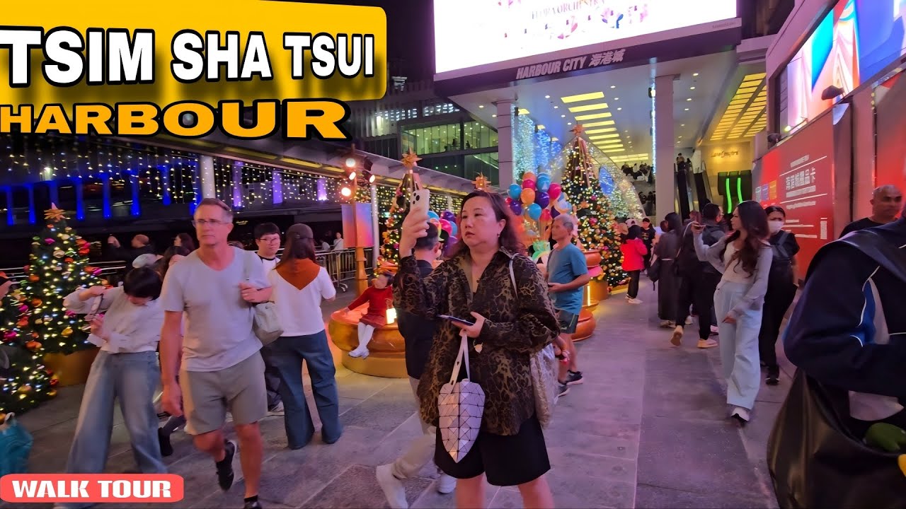 📍Friday Night Walk at Tsim Sha Tsui Harbour | Beautiful Symphony of Lights Hong Kong  - UHD 60fps.