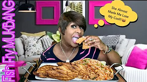 FRIED FARM-RAISED CATFISH, RANCH WINGS & FRIED RICE | EATING SHOW | She Made Me Lose My Cool!!