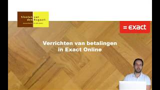 Exact Online - Verrichten Van Betalingen