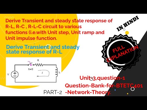 Derive Transient and steady state response of R-L