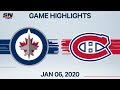 NHL Highlights | Jets vs Canadiens – Jan. 6, 2020