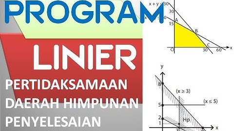 Program Linier #1: Pertidaksamaan dan daerah himpunan penyelesaian .