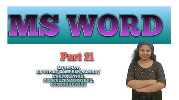 MICROSOFT  WORD PART- 11