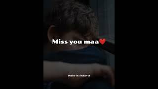 Miss You Maa❤😭||Sad Emotional Shayary On Maa|| By Deathwin #shorts #missyou #maastatus #maa #hindi