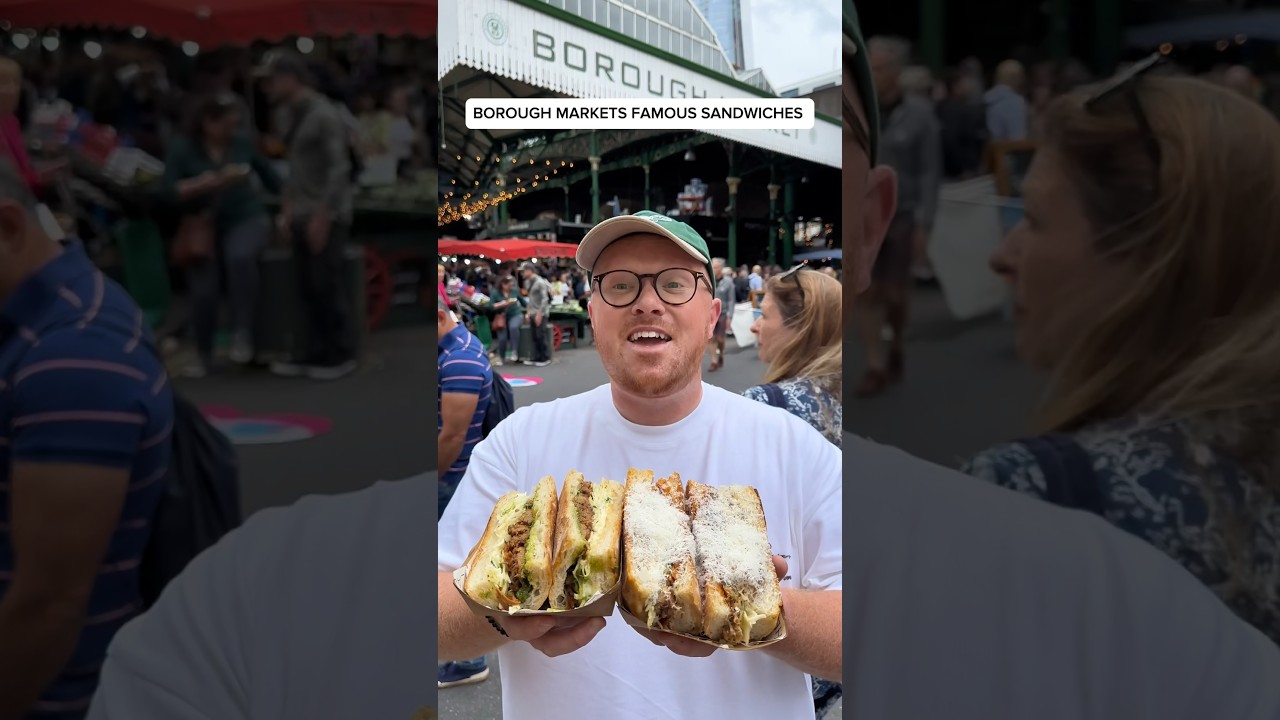 Reviewing borough markets famous sandwich stall #london #sandwich #streetfood #foodie #shorts