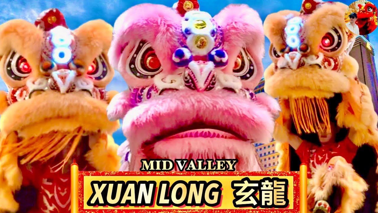 Malaysia High-Pole Lion Dance at Mid Valley | Rawang Xuan Long 万挠玄龙 高桩舞狮 挑战极限 惊险刺激