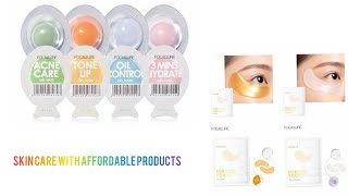 skincare with affordable products / focallure eye mask / focallure gel mask / sanjeeda tutoriala