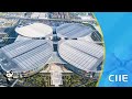Live: Aerial view of the National Exhibition and Convention Center in Shanghai “四叶草”静候进博会宾客