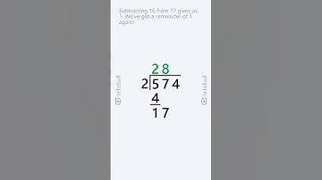 Staartdeling: 574 gedeeld door 2 | Stapsgewijze rekenles voor kinderen en beginners