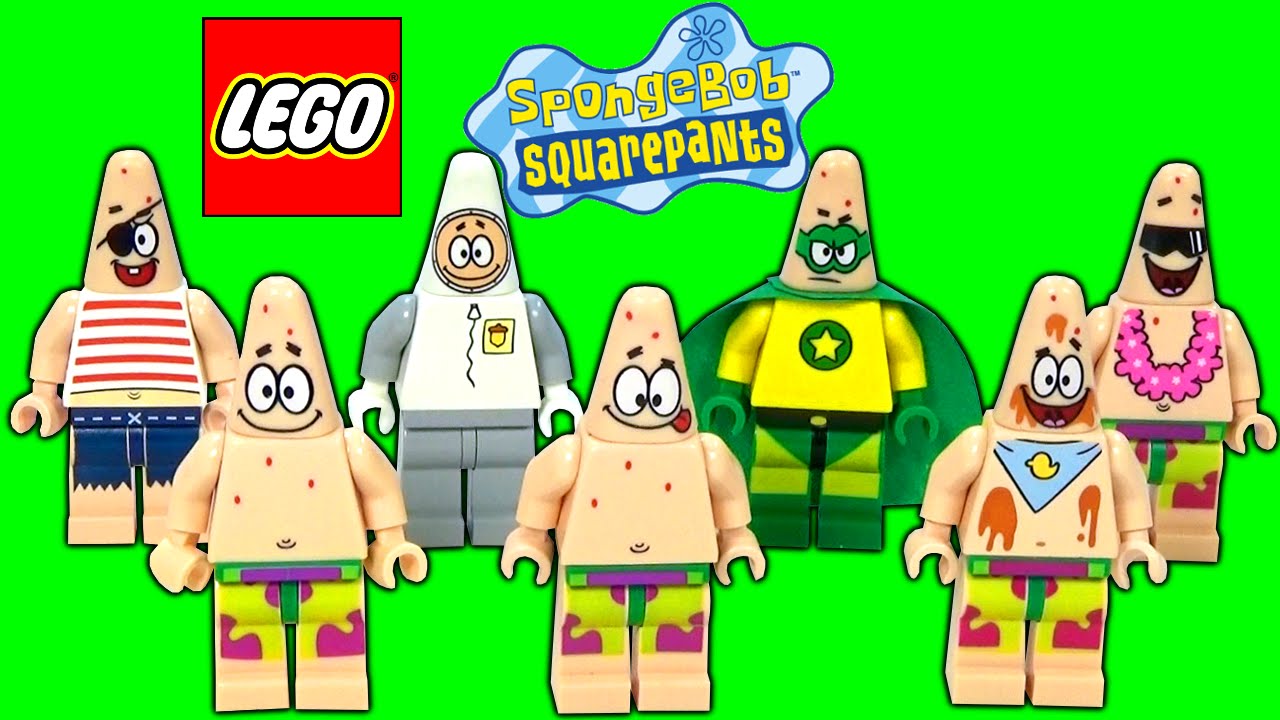 Complete LEGO Patrick Star SpongeBob Minifigure Comparison Collection