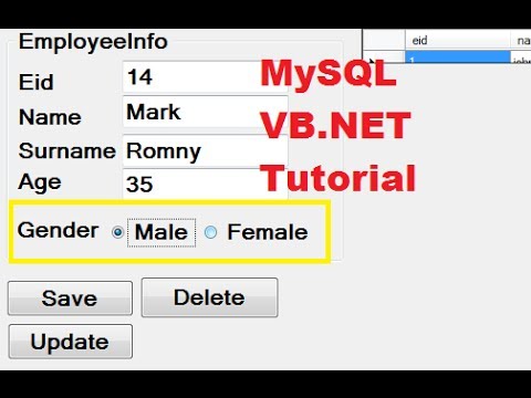 MySQL VB.NET Tutorial 18 : Checkbox , radiobutton and groupbox with Database