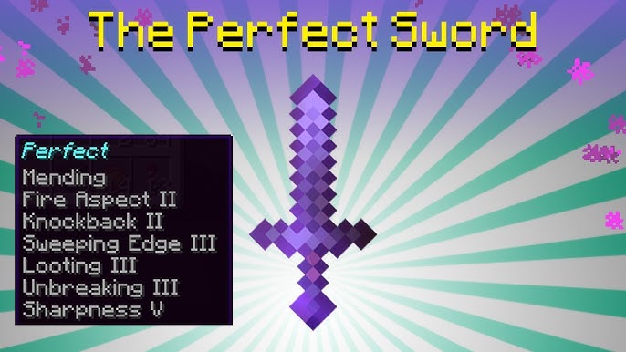 Minecraft Enchanted Purple Diamond Sword