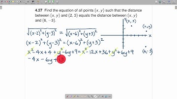 Finding the Equation of All Points that are Equidistant Between Two Points - Calculus