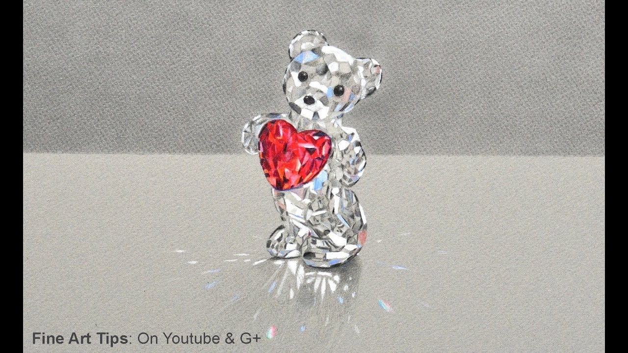 How to Draw a Crystal Bear - Swarovski - Best Mother's Day Gift: A Drawing! - Glass