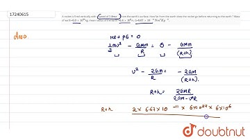 A rocket is fired vertically with a speed of 5 `kms^(-1)` from the earth