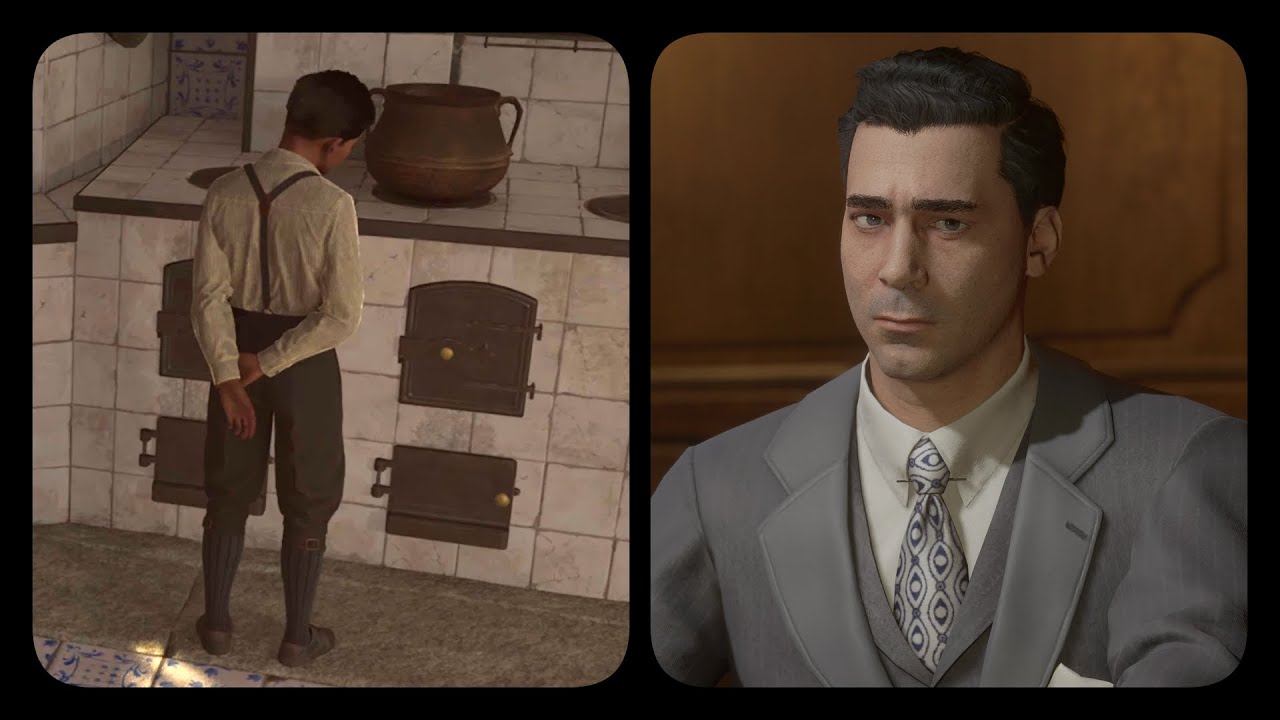 Mafia: The Old Country (PS5) - Young Sam Trapani in the Kitchen during Chapter 5 (Sicilian Dub)