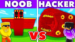 NOOB vs HACKER: I Cheated In a TRAIN EATER Build Challenge in Minecraft