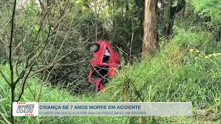 Criança de 7 anos morre em acidente na PR...