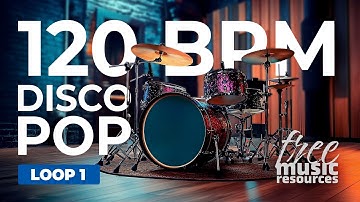 Disco Pop Drum Loop – 120 BPM | Practice Groove with Congas & Full Kit – Loop 1