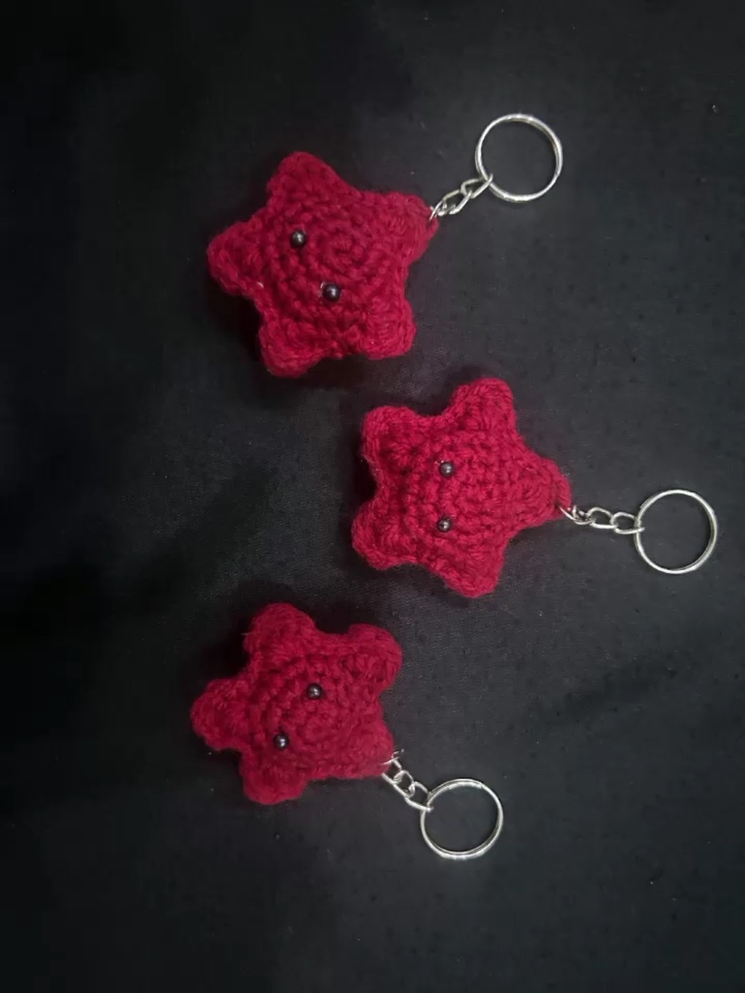 Crochet star keychains tutorial❤️✨⭐ #trending #crochet