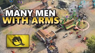 AOE4 | Feudal Rushing with Men at Arms | 2v2 OOTD